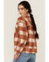 Image #4 - Cleo + Wolf Women's Cole Plaid Print Shacket, Brandy Brown, hi-res