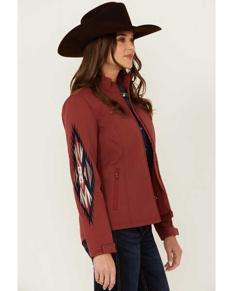 Image #2 - Shyanne Women's Kalo Embroidered Softshell Jacket , Brick Red, hi-res