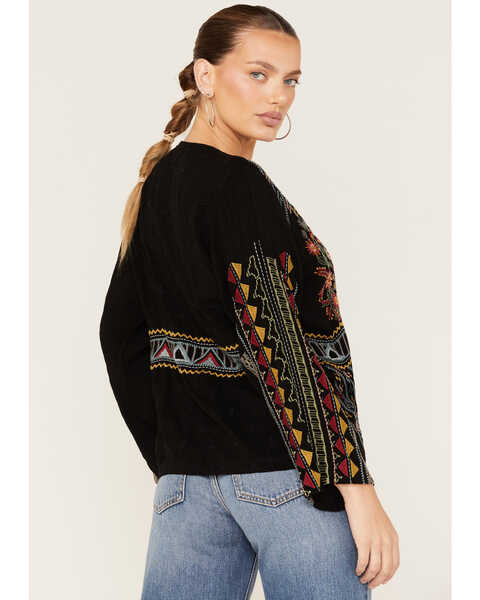Image #4 - Johnny Was Women's Ezra Embroidered Blouse, Black, hi-res