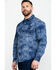 Image #3 - Rock & Roll Denim Men's Spray Washed Satin Plaid Long Sleeve Western Shirt , Blue, hi-res