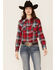 Wrangler Women's Essential Long Sleeve Pearl Snap Flannel Shirt, Red, hi-res