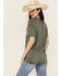 Image #4 - Affliction Women's Live Fast Studded Short Sleeve Graphic Tee, Grey, hi-res