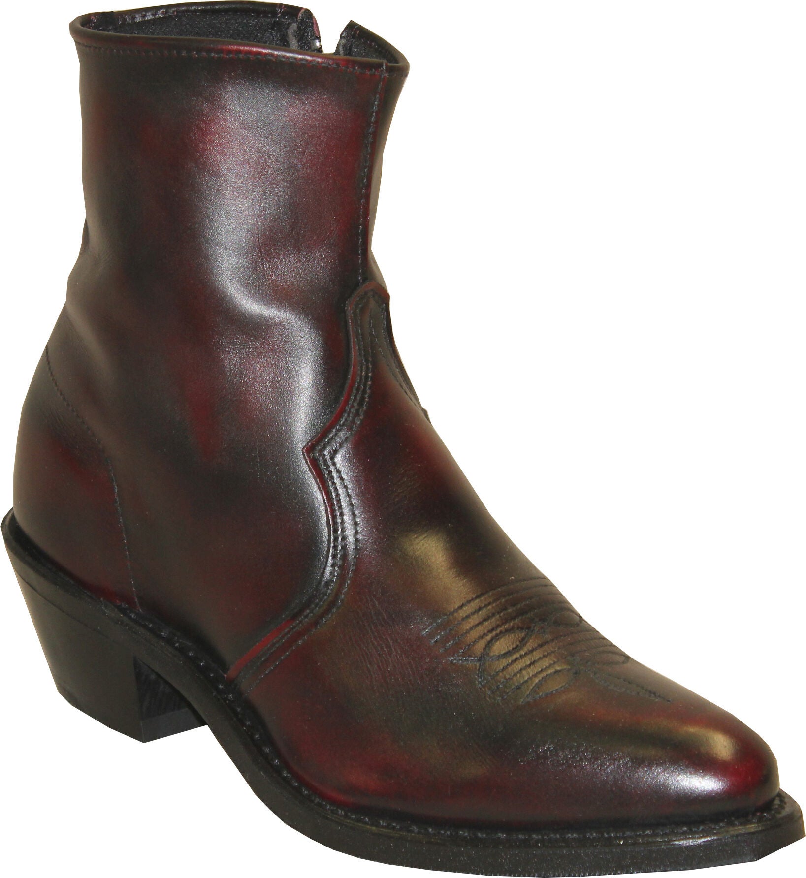Sage by Abilene Boots Men's Zipper Short Boots - Round Toe, Black Cherry, hi-res