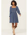 Image #1 - Wrangler Retro Women's Dark Wash Long Sleeve Denim Mini Dress, Dark Wash, hi-res