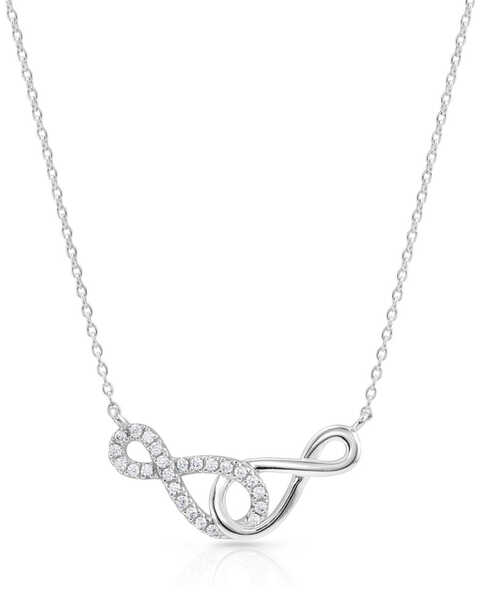 Image #1 - Montana Silversmiths Women's Infinity Times Infinity Necklace, Silver, hi-res