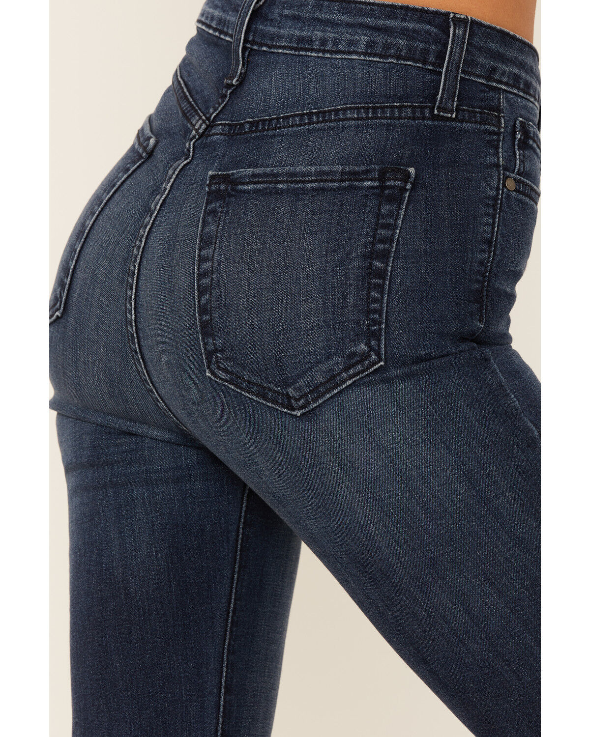 Image #4 - Just Black Denim Women's Dark Wash Classic Raw Hem Bell Bottom Jeans , , hi-res