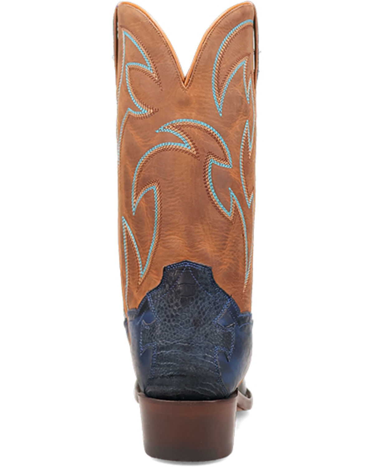 Image #5 - Dan Post Men's Exotic Ostrich Leg Western Boots - Square Toe, Blue, hi-res