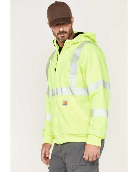 Image #2 - Carhartt Men's Hi-Vis Loose Fit Thermal Full-Zip Hooded Work Jacket, Bright Green, hi-res
