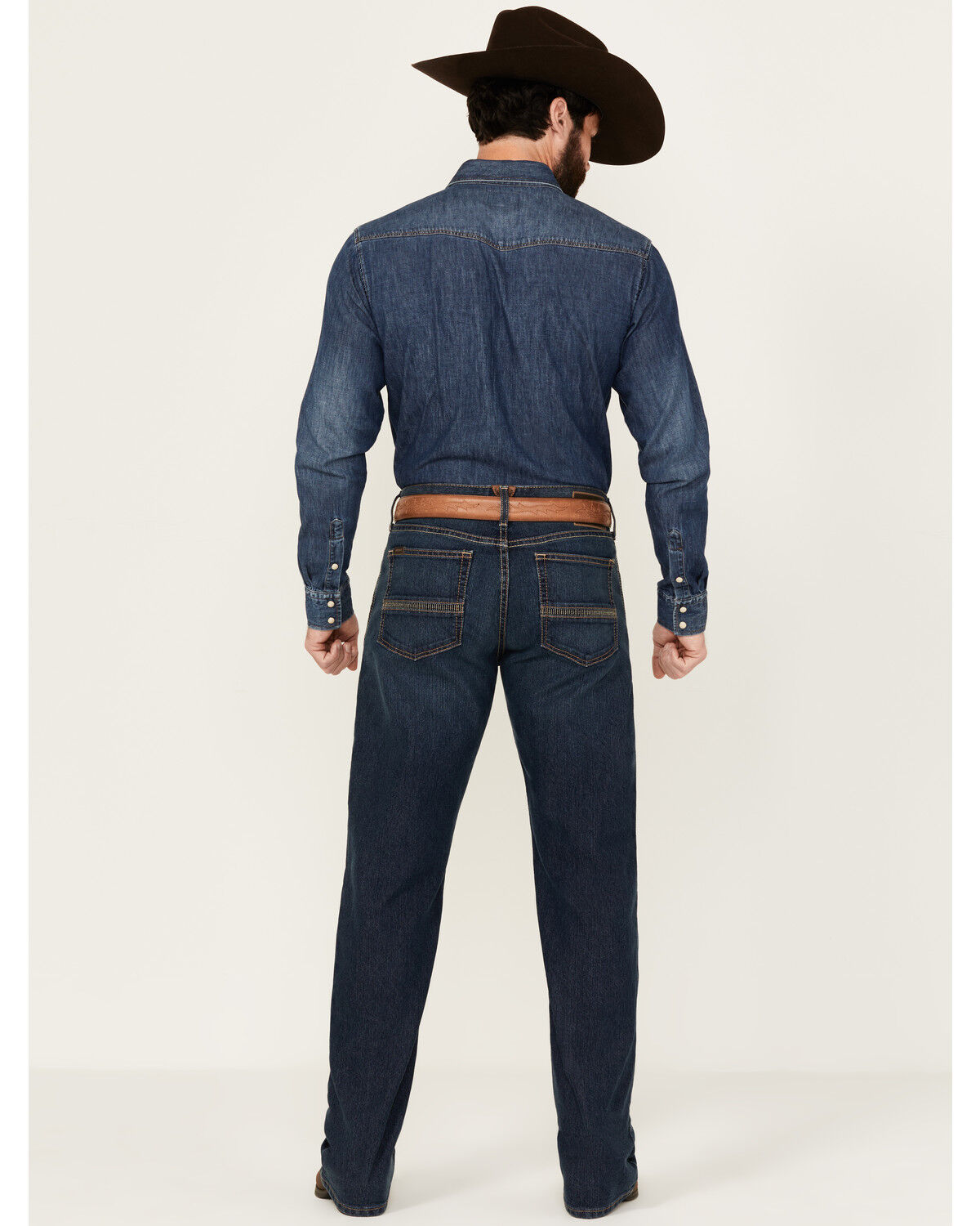 Image #3 - Ariat Men's M4 Colman Porter Dark Wash Relaxed Bootcut Stretch Denim Jeans - Big, Dark Wash, hi-res