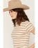 Image #2 - Cleo + Wolf Women's Striped Ruffle Trim Short Sleeve Baby Tee, Ivory, hi-res