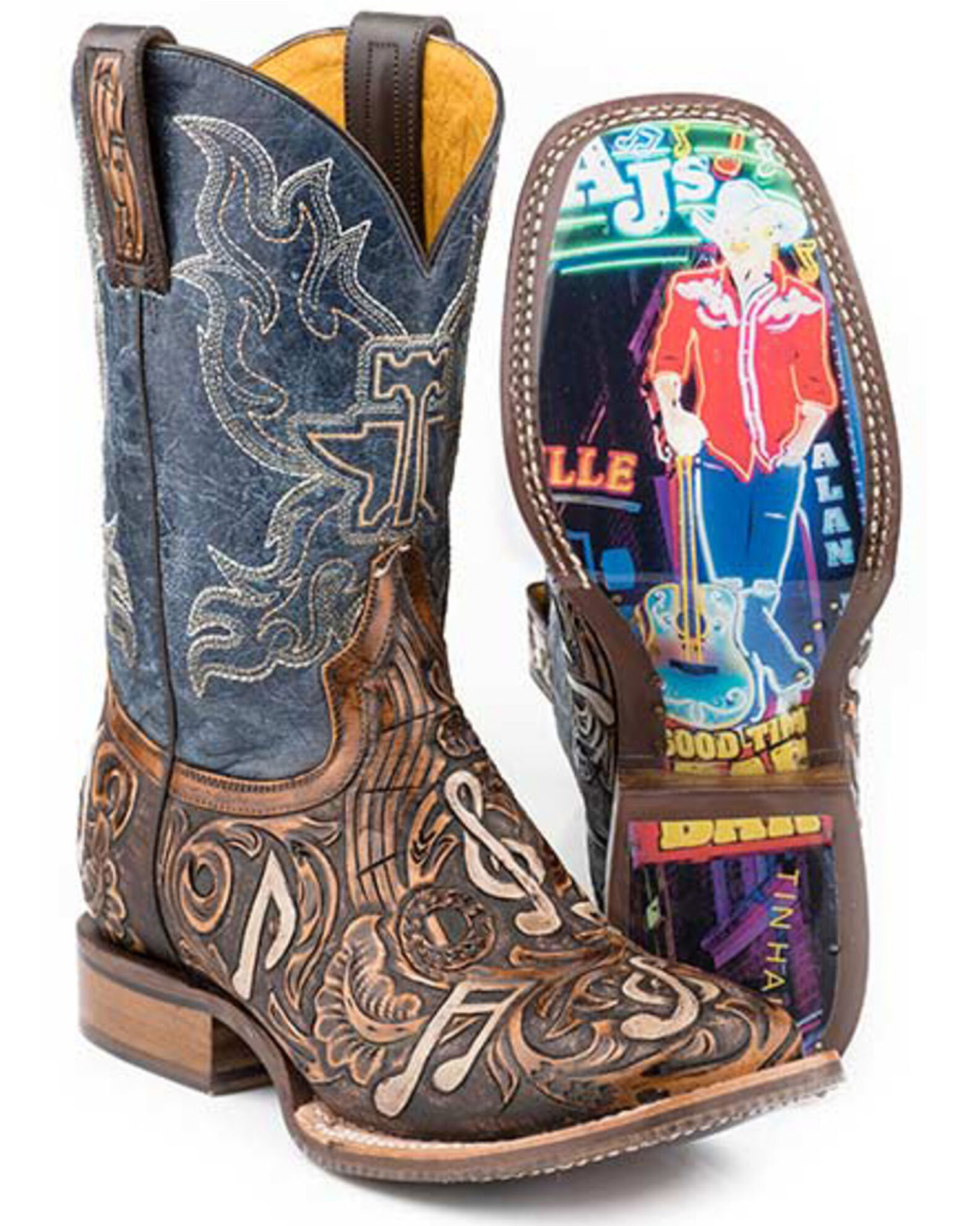 Tin Haul Men s Country Sound Western Boots Broad Square Toe Sheplers