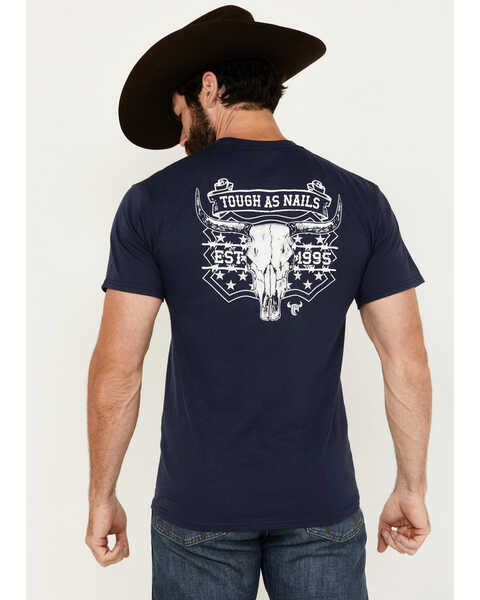 Image #4 - Cowboy Hardware Men's Tough As Nails Short Sleeve Graphic T-Shirt, Navy, hi-res