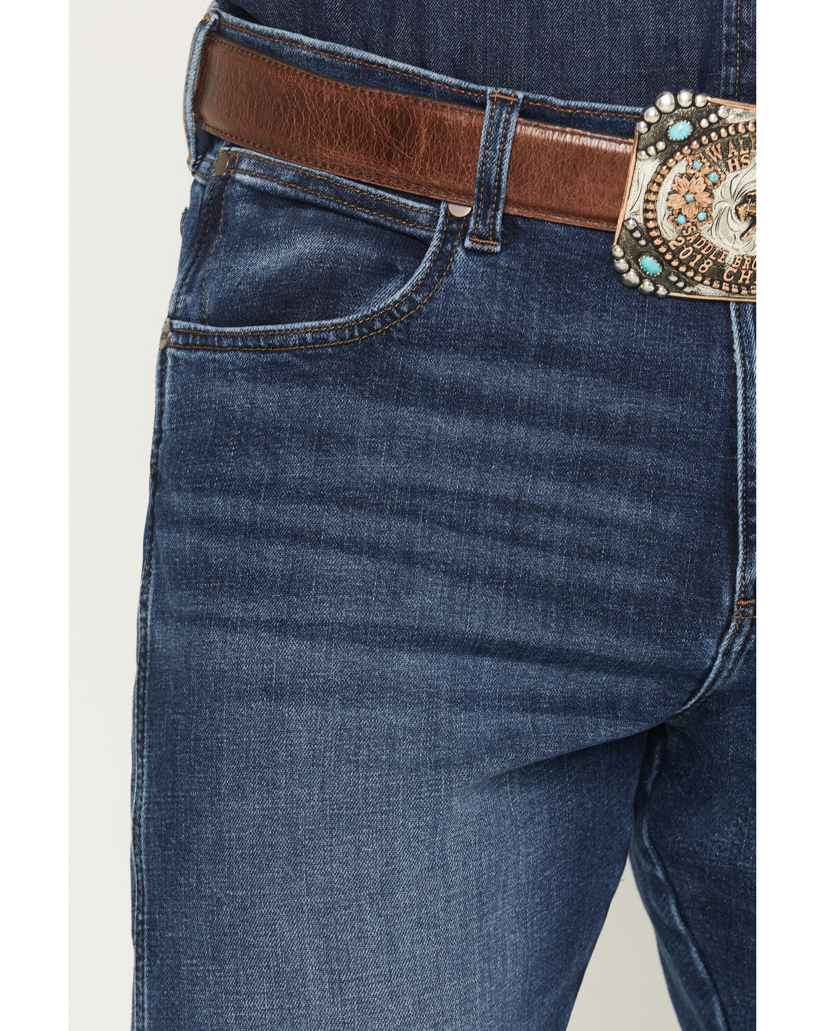 Image #2 - Wrangler Retro Men' Dark Wash Relaxed Bootcut Stretch Denim Jeans, Dark Wash, hi-res