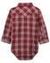 Image #2 - Wrangler Infant Boys' Plaid Print Long Sleeve Snap Western Onesie, Burgundy, hi-res
