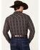 Image #4 - Cody James Men's Deluxe Striped Print Long Sleeve Snap Flannel Shirt, Brown, hi-res
