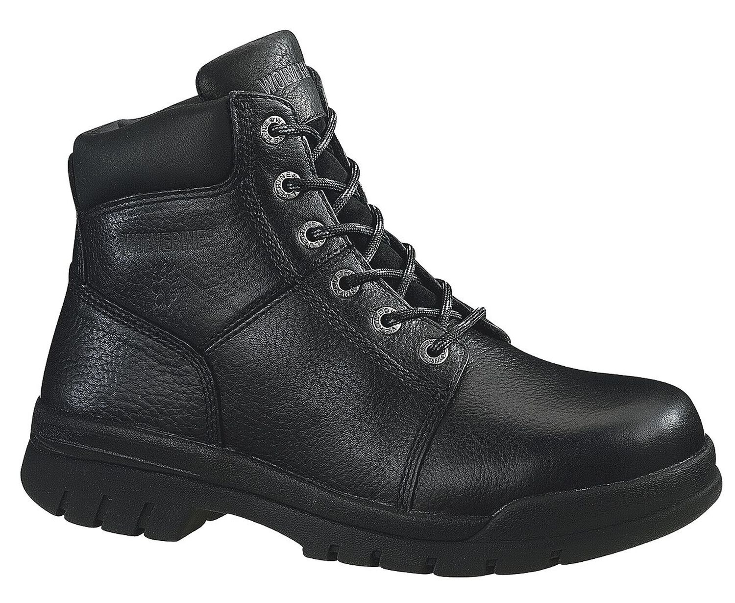 Image #1 - Wolverine Men's Marquette 6" Work Boots - Steel Toe, Black, hi-res