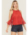 Image #1 - Idyllwind Women's Madie Faux Suede Fringe Tank, Coral, hi-res
