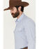 Image #2 - Wrangler Men's Striped Print Long Sleeve Snap Stretch Western Print - Big, Blue, hi-res