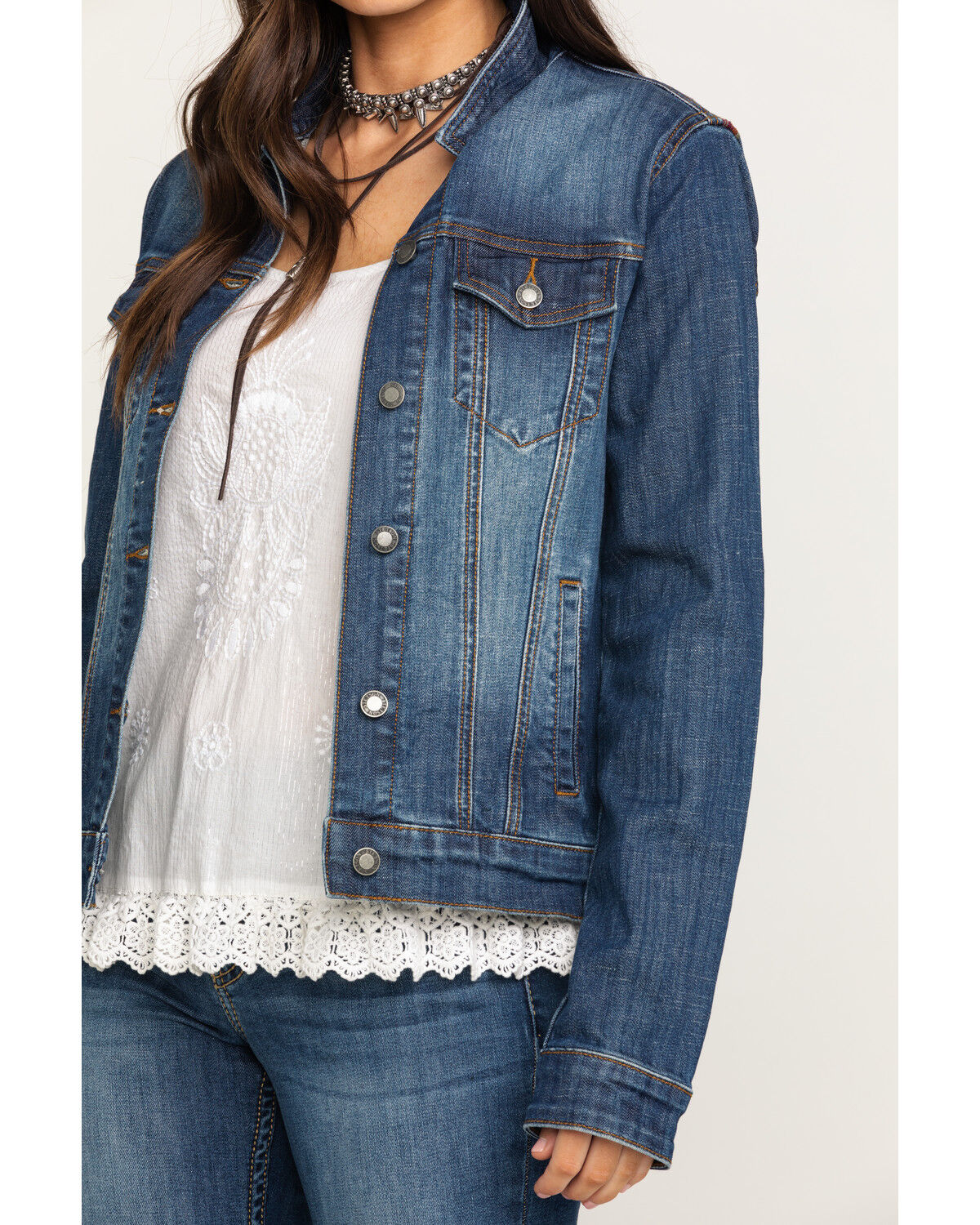 Image #4 - Stetson Women's Serape Back Denim Jacket, , hi-res