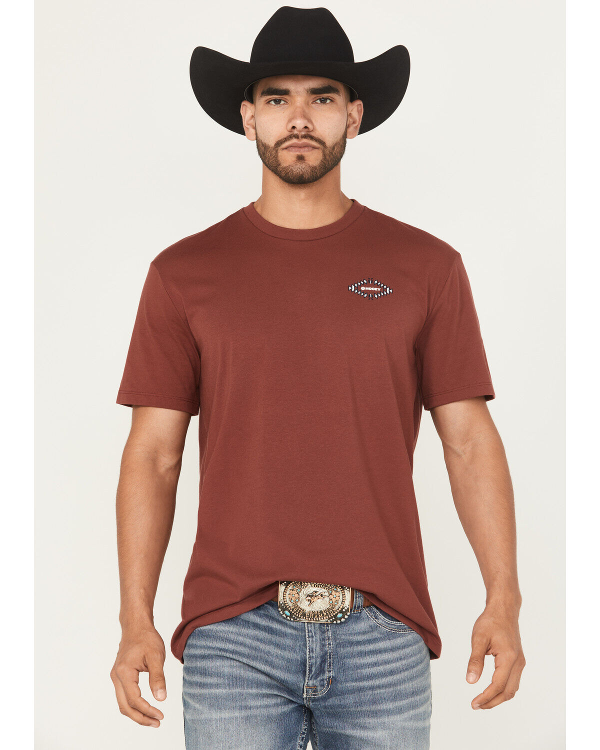 Image #2 - Hooey Men's El Dorado Short Sleeve Graphic T-Shirt, Burgundy, hi-res
