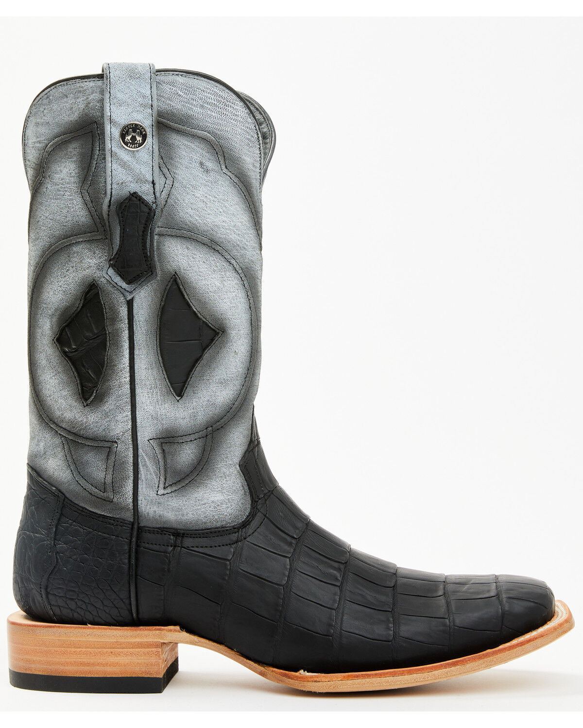 Image #2 - Tanner Mark Men's Exotic Caiman Belly Tall Western Boots - Broad Square Toe, Black, hi-res
