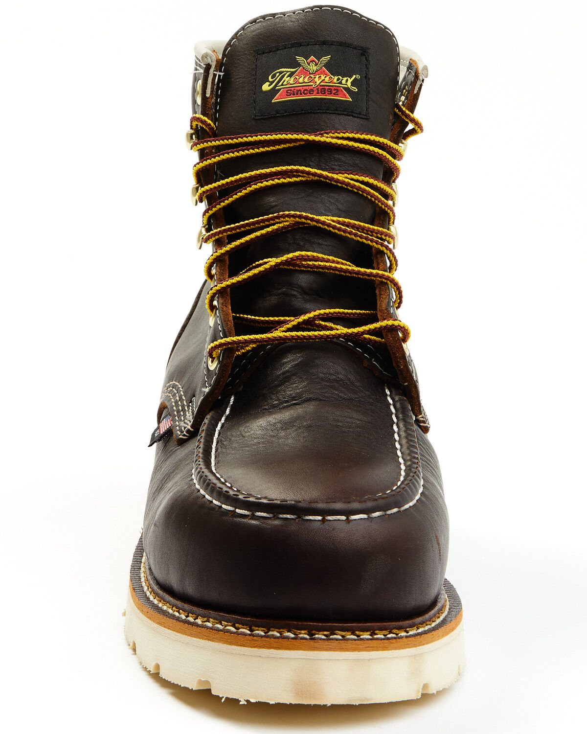 Image #4 - Thorogood Men's Boot Barn Exclusive 6" Waterproof Lace-Up Work Boots - Moc Soft Toe, Brown, hi-res
