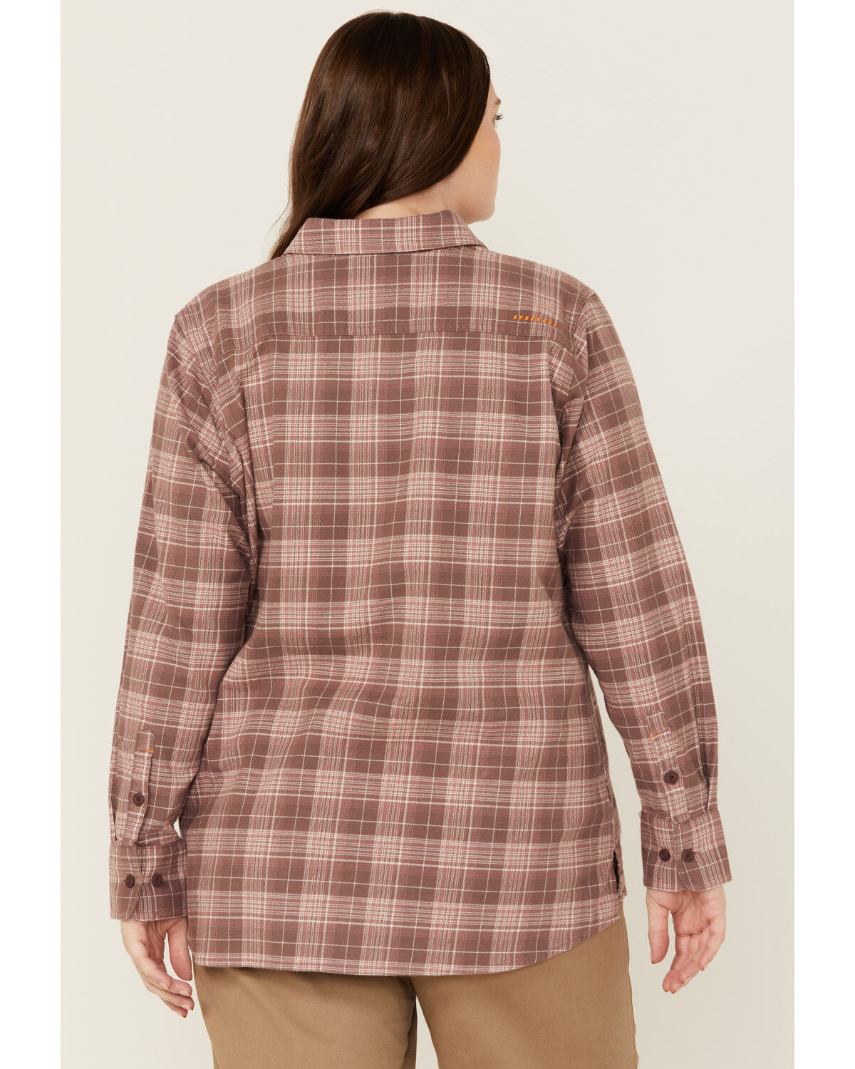 Image #4 - Ariat Women's Rebar Durastretch Plaid Print Long Sleeve Stretch Button-Down Flannel Work Shirt - Plus, Multi, hi-res