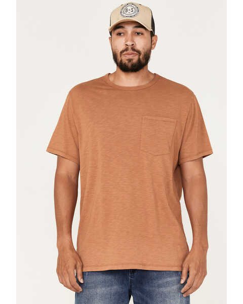Brothers and Sons Men's Solid Basic Short Sleeve Pocket T-Shirt , Bronze, hi-res