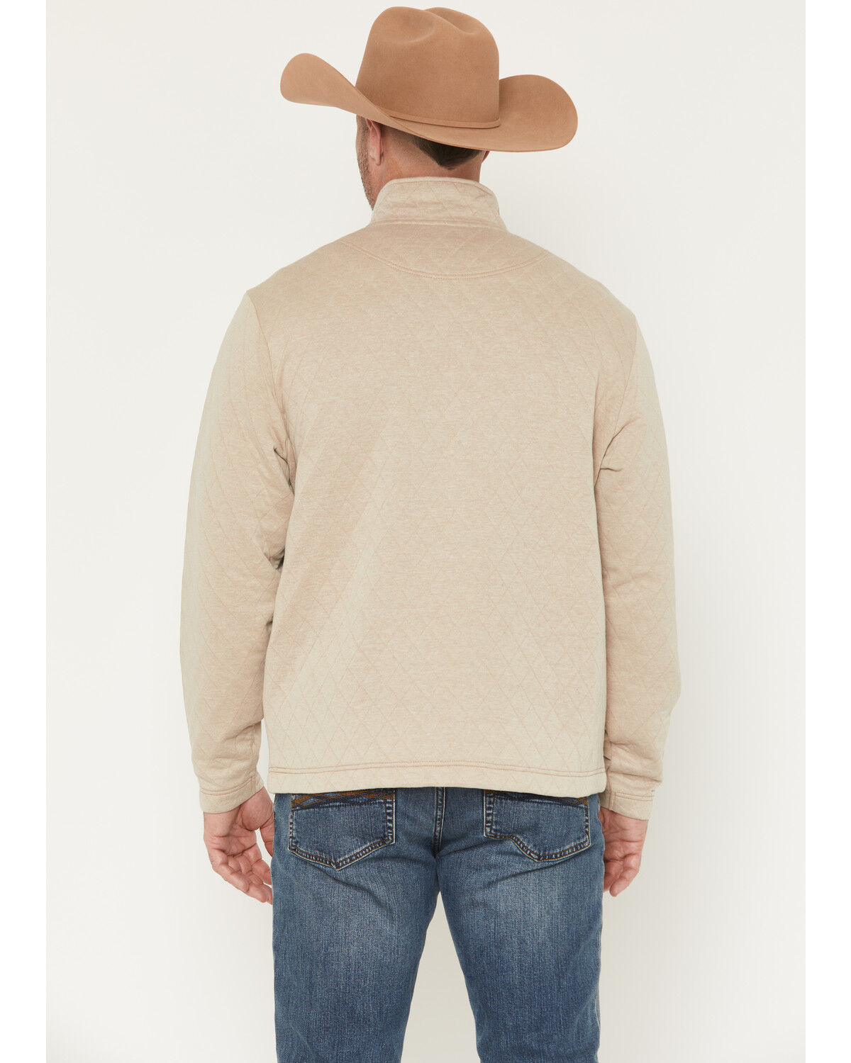 Image #4 - George Strait by Wrangler Men's Solid 1/4 Zip Pullover, Tan, hi-res
