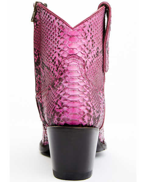 Idyllwind Women's Badass Exotic Python Western Booties - Medium Toe , Pink, hi-res
