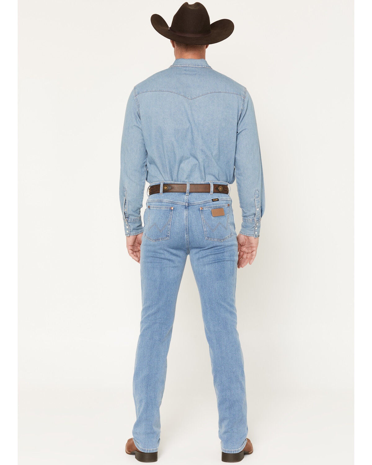 Image #3 - Wrangler Men's 13MWZ Tough Lite Medium Wash Cowboy Cut Straight Stretch Denim Jeans, Medium Wash, hi-res