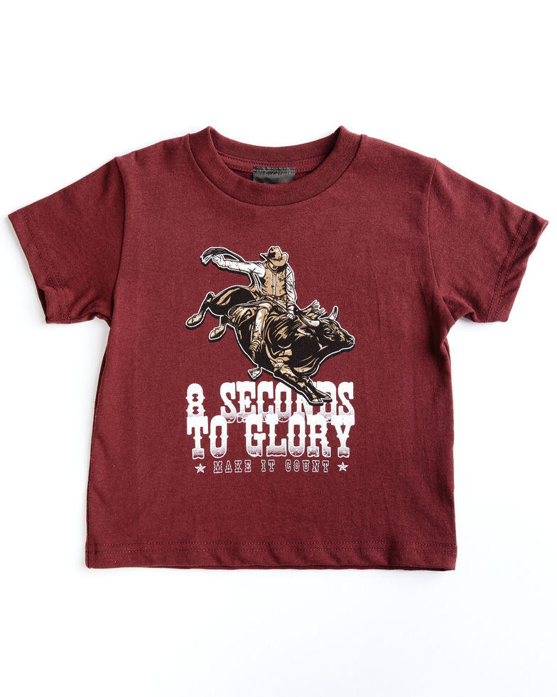 Cowboy Hardware Toddler-Boys' 8 Seconds to Glory Cowboy T-Shirt, Maroon, hi-res