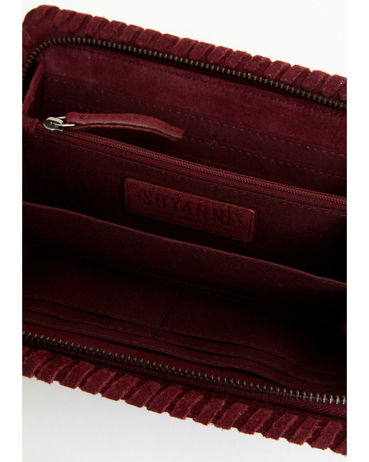 Image #2 - Shyanne Women's Naya Floral Tooled Whipstitch Wristlet Wallet, Cherry, hi-res