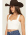 Image #2 - Show Me Your Mumu Women's Crossroads Corset Sleeveless Denim Top, White, hi-res