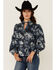 Image #1 - Revel Women's Floral Print 3/4 Sleeve Top, Blue, hi-res