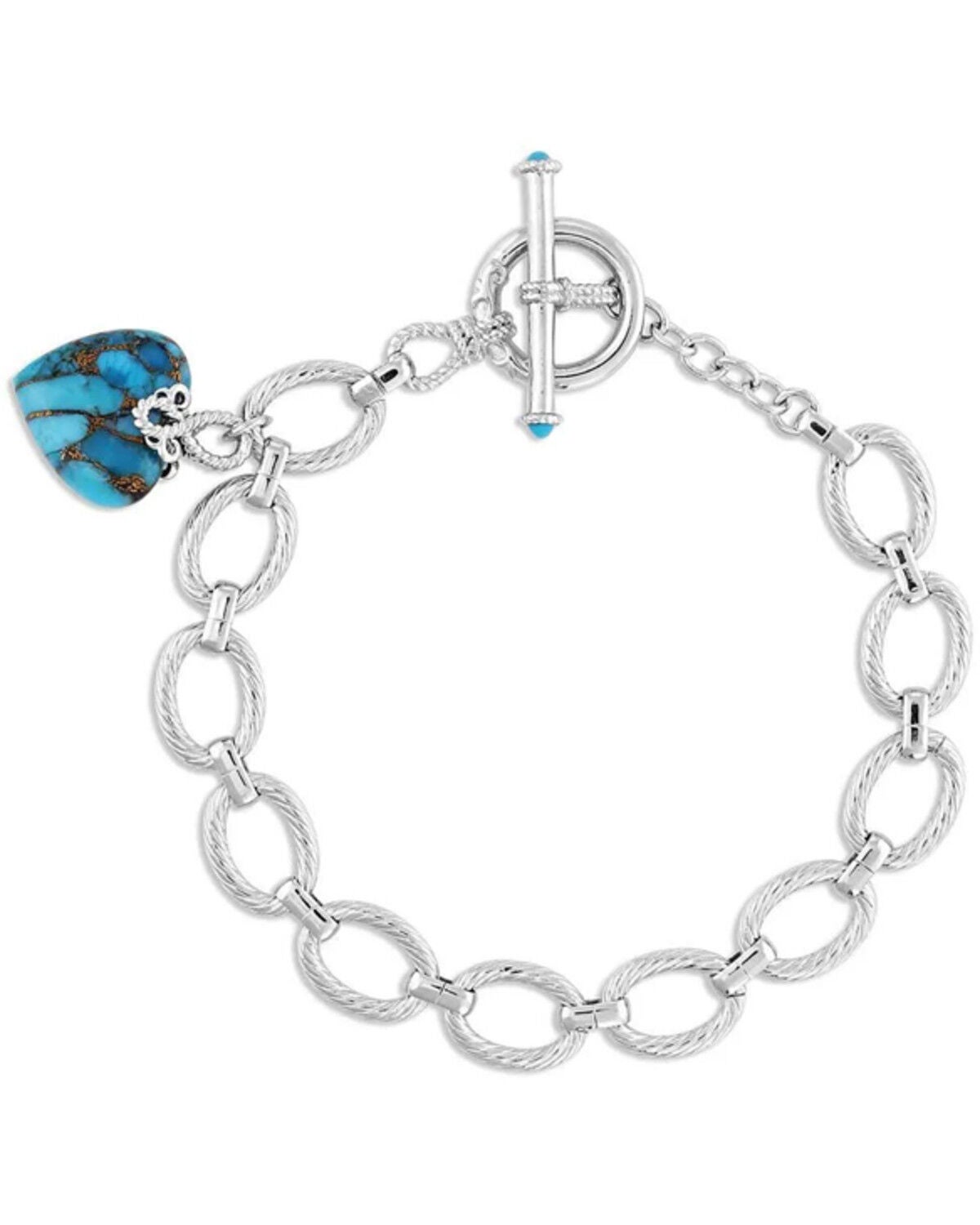 Montana Silversmiths Women's Untamable Heart Of Stone Bracelet, Silver, hi-res