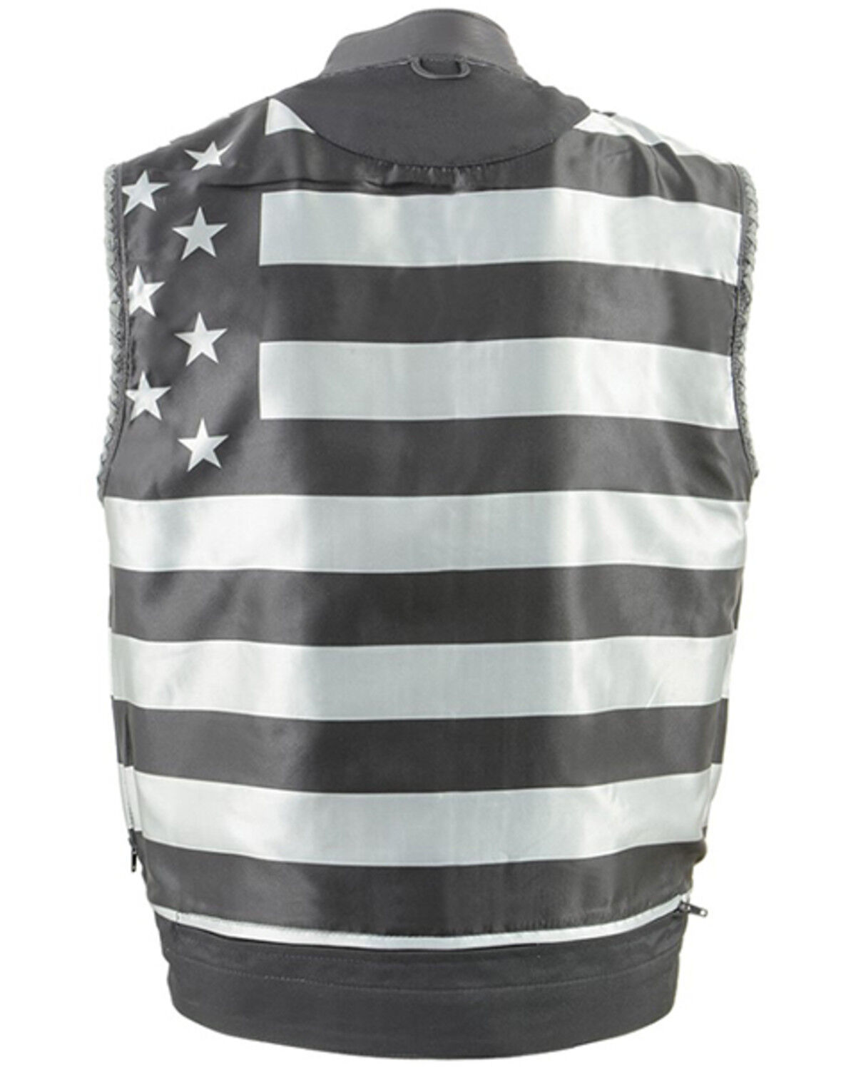 Image #3 - Milwaukee Leather Men's Old Glory Laced Arm Hole Concealed Carry Leather Vest - 5X, Black, hi-res