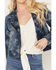 Image #3 - Idyllwind Women's Floral Drive Print Denim Moto Jacket, Dark Medium Wash, hi-res