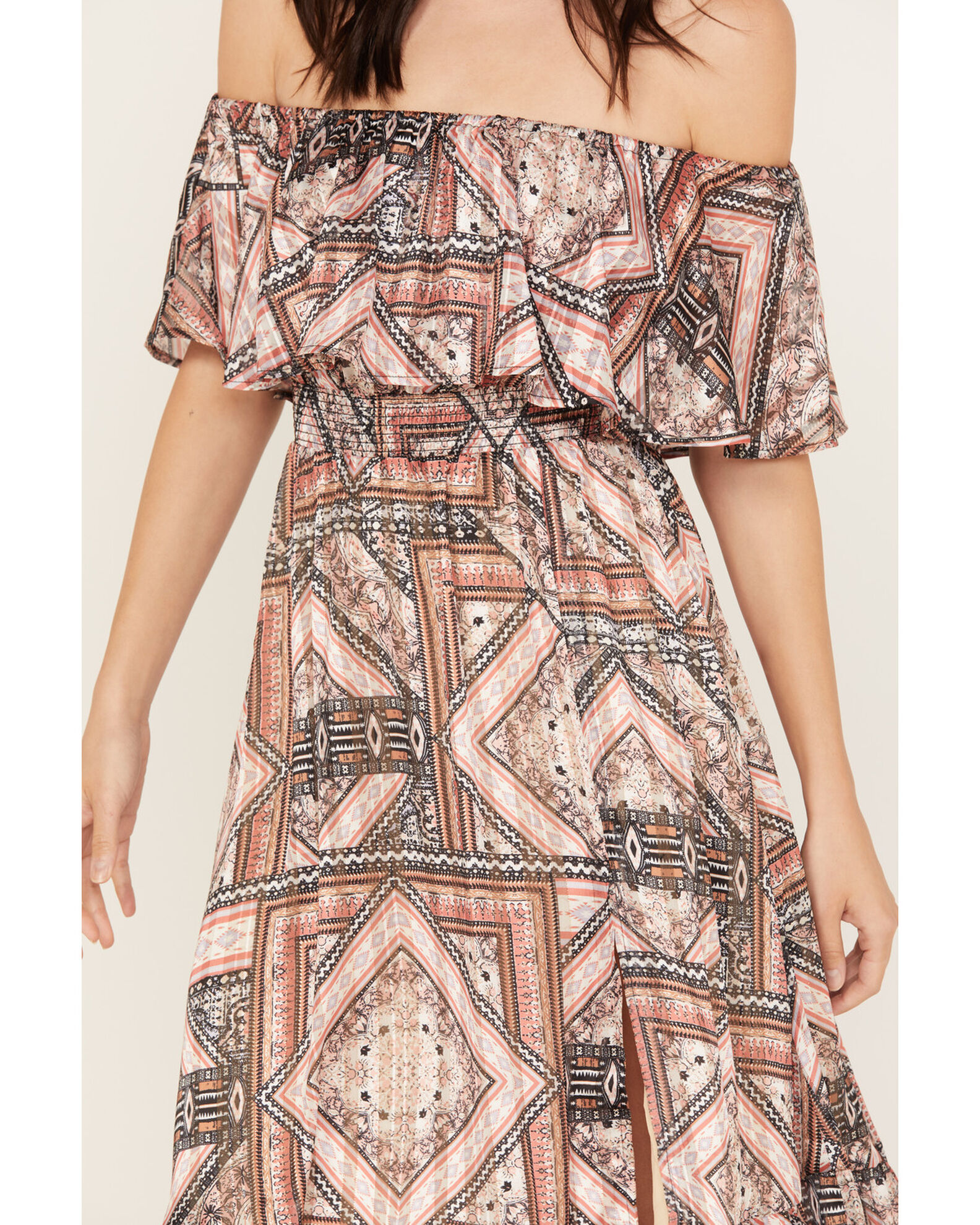Image #3 - Shyanne Women's Off The Shoulder Ruffle Midi Dress, Pecan, hi-res