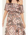Image #3 - Shyanne Women's Off The Shoulder Ruffle Midi Dress, Pecan, hi-res