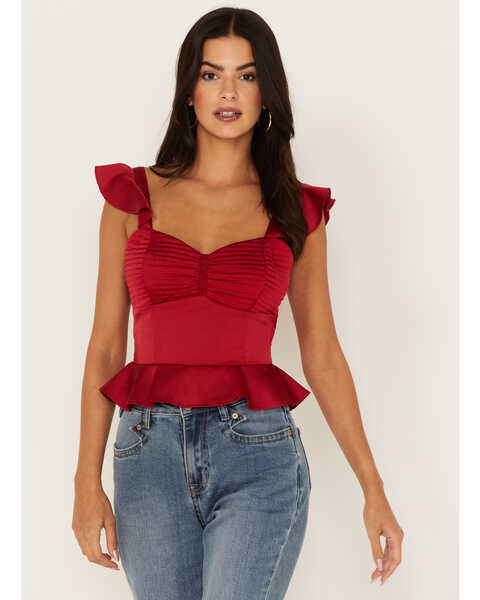 Image #1 - Band of the Free Women's Cherry Bomb Top, Red, hi-res