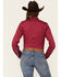Image #4 - Cinch Women's Solid Long Sleeve Button Down Western Shirt, Burgundy, hi-res