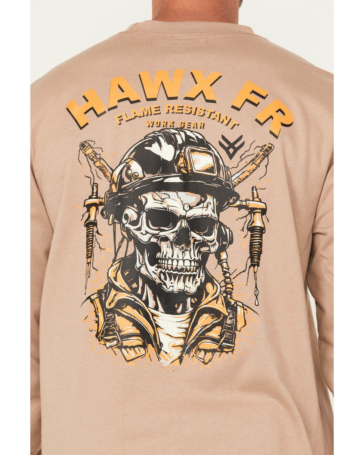 Image #1 - Hawx Men's FR Turbo Charge Long Sleeve Graphic Work T-Shirt, Tan, hi-res