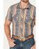 Image #2 - Rock & Roll Denim Men's Serape Striped Print Short Sleeve Stretch Pearl Snap Western Shirt, Grey, hi-res