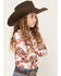 Image #2 - Wrangler Girls' Boot Print Long Sleeve Pearl Snap Western Shirt, White, hi-res