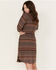 Ariat Women's Sedona Jacquard Stripe Dress Shirt, Brown, hi-res