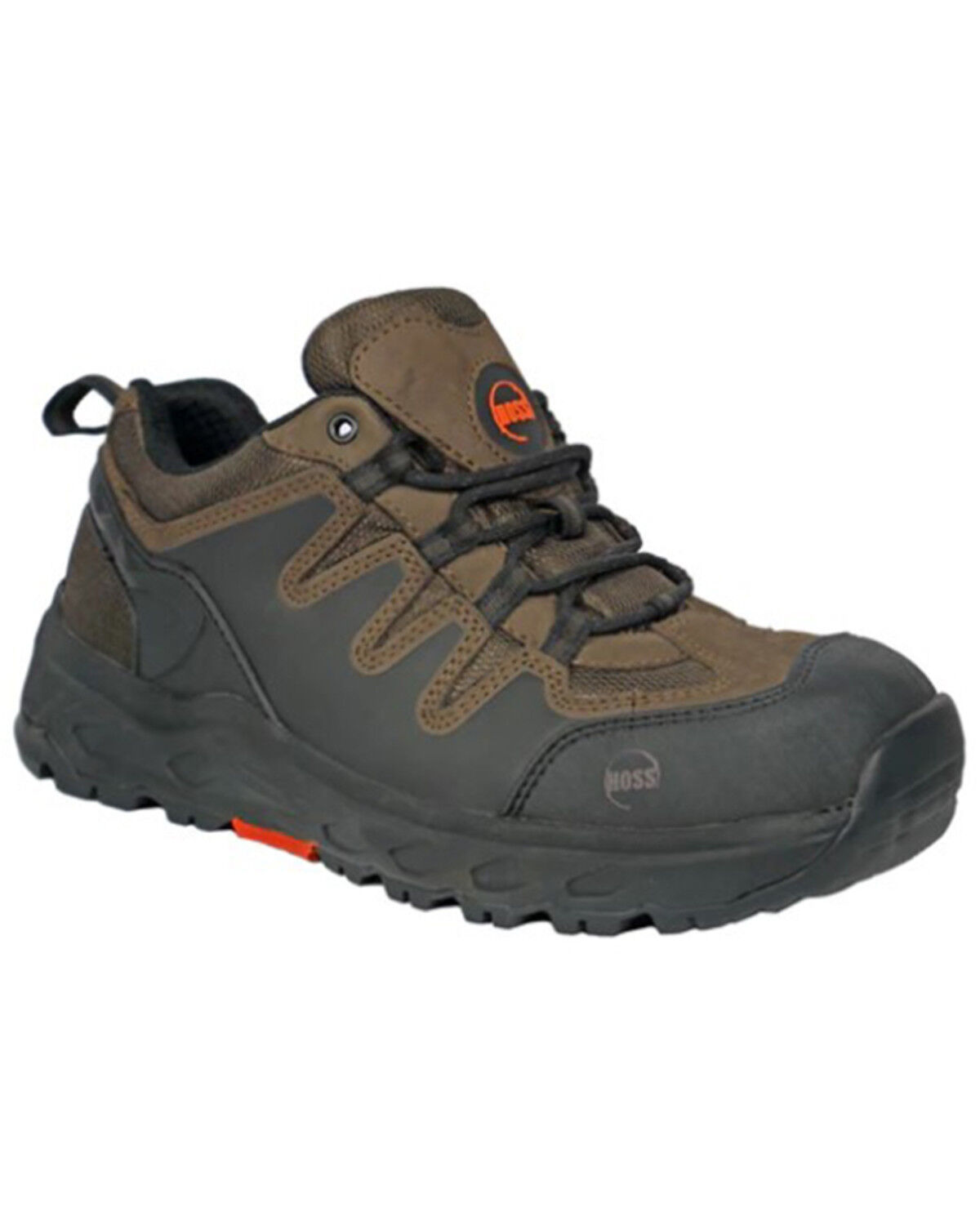 Image #1 - Hoss Men's Eric Low Lace-Up Work Shoes - Aluminum Toe, Brown, hi-res