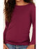 Image #3 - Shyanne Girls' Bell Sleeve Ruched Side Top, Fuchsia, hi-res