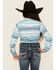 Image #4 - Cowgirl Hardware Girls' Beach Serape Striped Long Sleeve Snap Western Shirt , Turquoise, hi-res