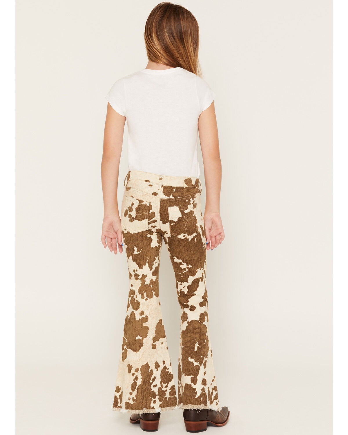 Image #3 - Shyanne Girls' Lacey Pony Print Print Pull-On Flare Denim Jeans, Cow Print, hi-res
